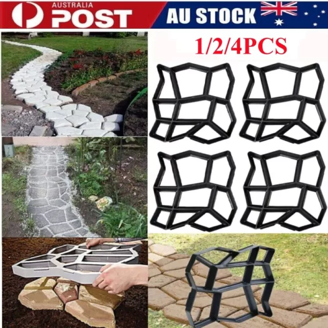 Garden Paving Pavement Mold Patio Concrete Stepping Stone Paver Path Maker Mould 2