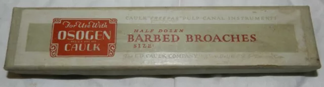 Vintage Box from old Dentist's Office - Barbed Broaches - 4 in box