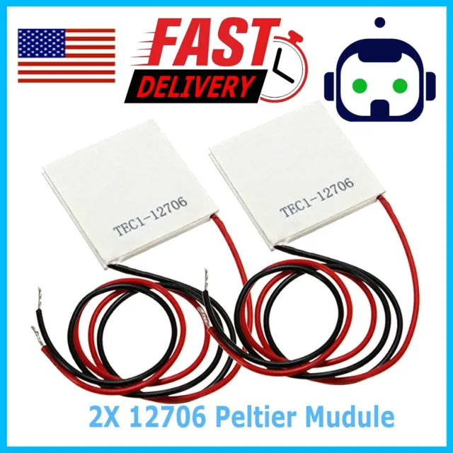 2PCS 12V 60W Thermoelectric Cooler TEC Peltier Plate Module TEC1-12706 US