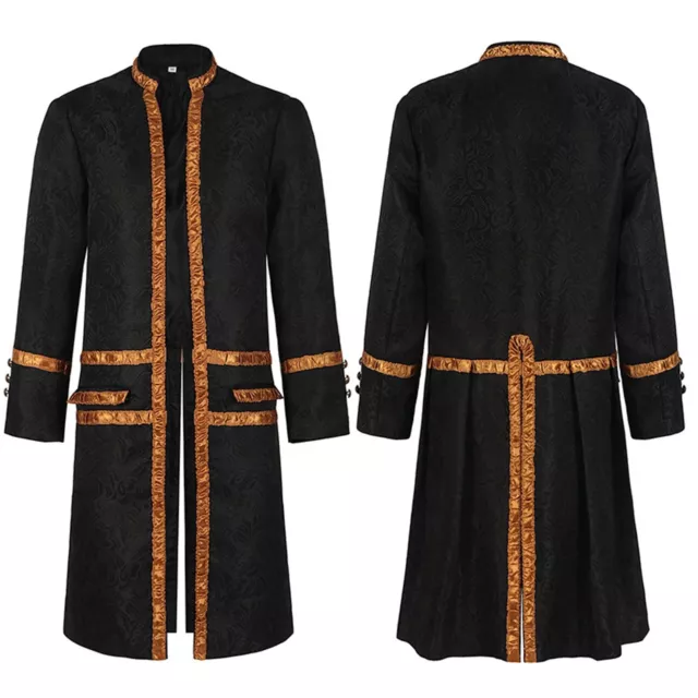 Men‘s Gothic Jacket Medieval Tailcoat Victorian Steampunk Coat Halloween Costume