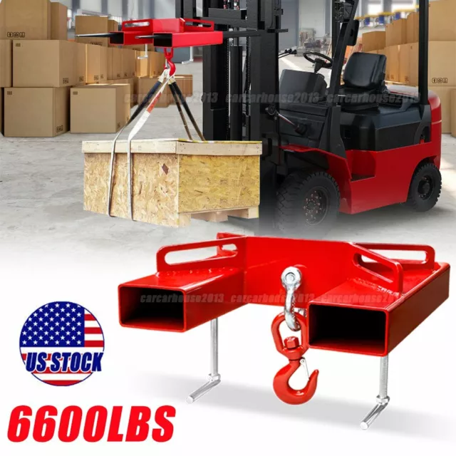 Forklift Lifting Hoist Swivel Hook Mobile Crane 6600 lb. Capacity Fork Extension