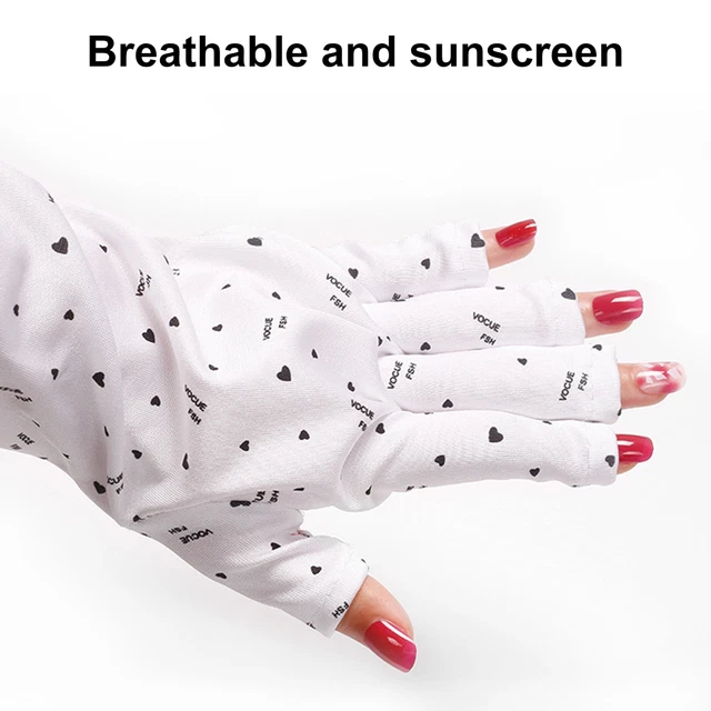 1 par de guantes de luz UV elásticos protección UV lámpara de uñas gel guantes lavables