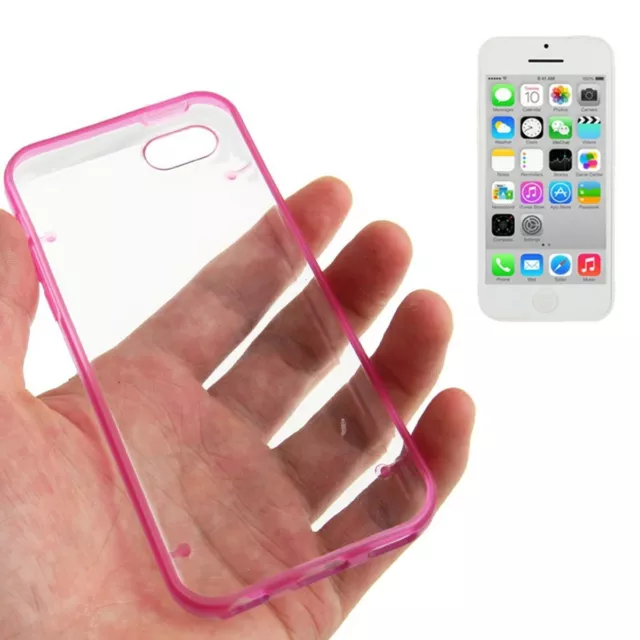 Diseño Marco Funda Protectora Carcasa Cubierta para Móvil Apple IPHONE 5C Fucsia