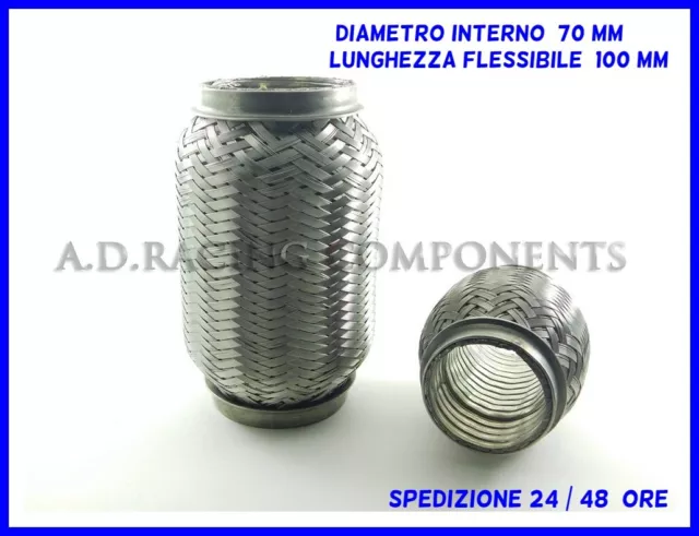Tubo Flessibile Scarico Marmitta Acciaio Inox Ø 45 Mm X 400 Mm Universale - Foto 10