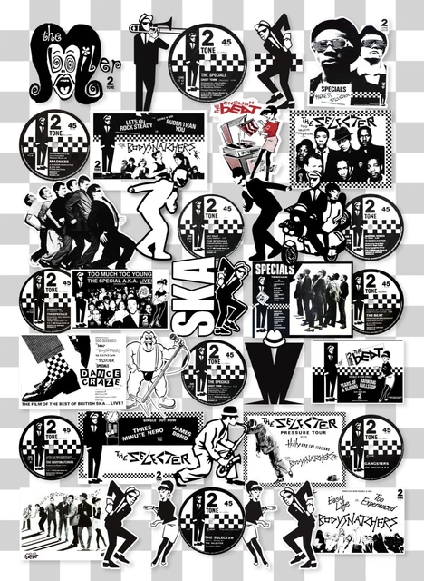 X24 Ska Vinyl Stickers Retro Skinhead Laptop Specials 2 Tone Beat Madness Mods - Foto 3
