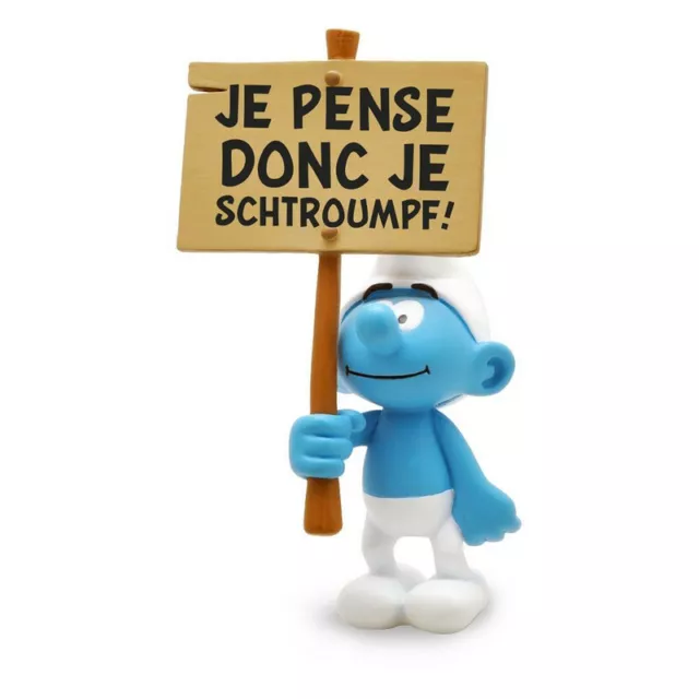 Les Schtroumpfs statuette Collection Schtroumpf avec pancarte Je Pense 001500