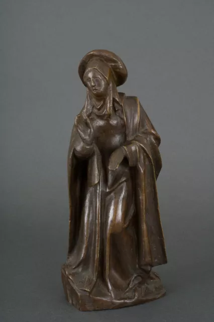 Sculpture en bronze XIXe Vierge à patine brun nuancé H5047