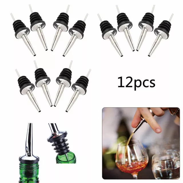 Free Flow Pourer Spout Stopper Stainless Steel Liquor Spirit Wine Bottle Nozzle