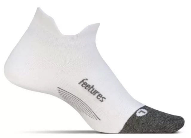 Feetures Elite Ultra Light Cushion No-Show Tab Running Sock - White