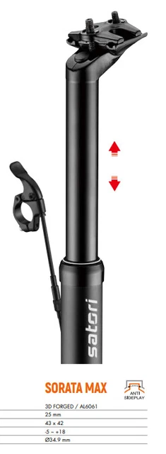 Height Adjustable Seatpost Dropper 150mm Travel 34.9 Dia Internal + Remote MAX