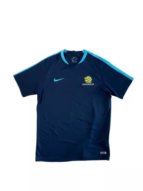 Australian Socceroos Jersey Vintage Nike Dri-Fit Blue Rare Size Large Soccer