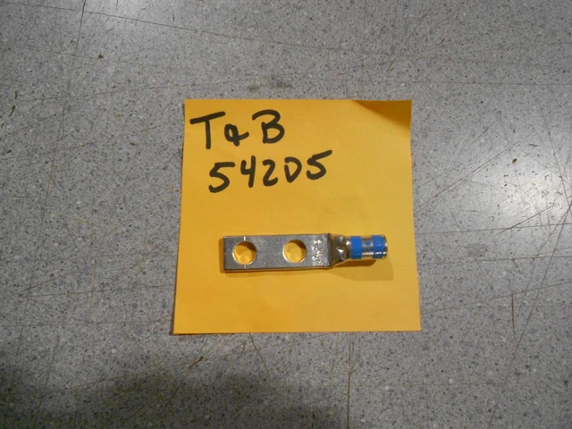 Two Hole Standard Barrel Copper Lug, Wire Size #6 AWG, 1/4" Bol LOT OF 22 PIECES