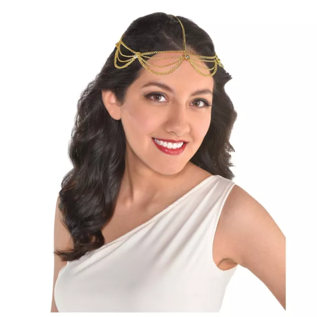 Goddess Hair Jewelry Greek Gold Fancy Dress Up Halloween Adult Costume Accessory