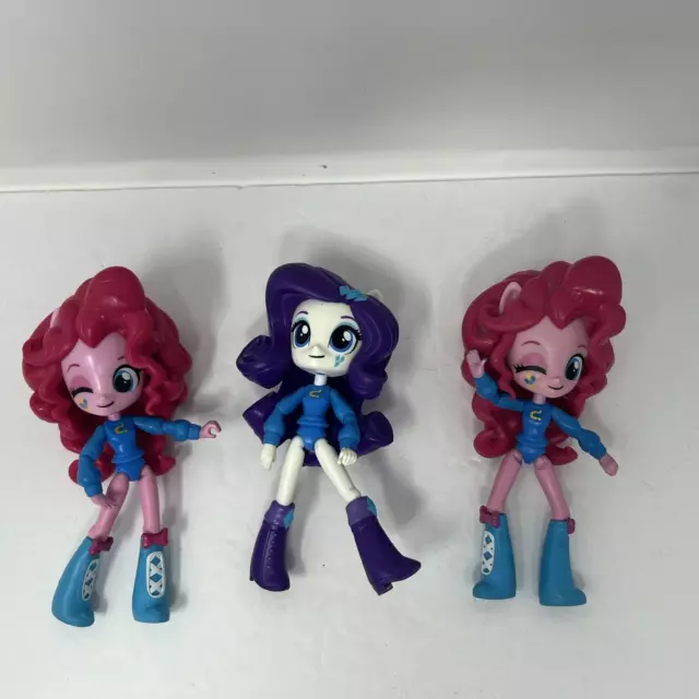 My Little Pony Equestria Girls Dolls Mini Figure Rarity Pinky 5" Lot Of  3