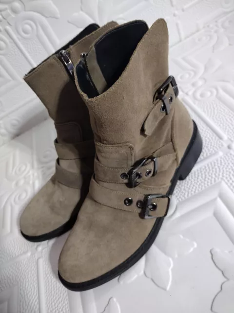 Kendall & Kylie Nori Booties Leather Side Zip Ankle Boots Shoes Womens Size 7