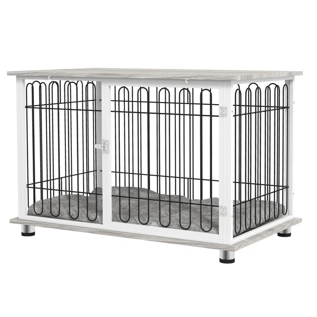 Mobili per cassa per cani da interno, tavolino laterale, con cuscino lavabile morbido,