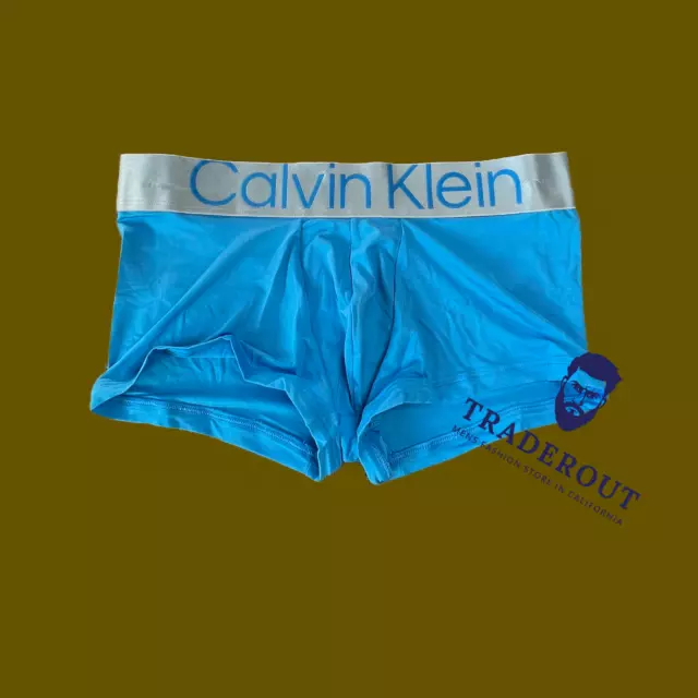Calvin Klein CK men light blue steel microfiber low rise trunk underwear  M XL