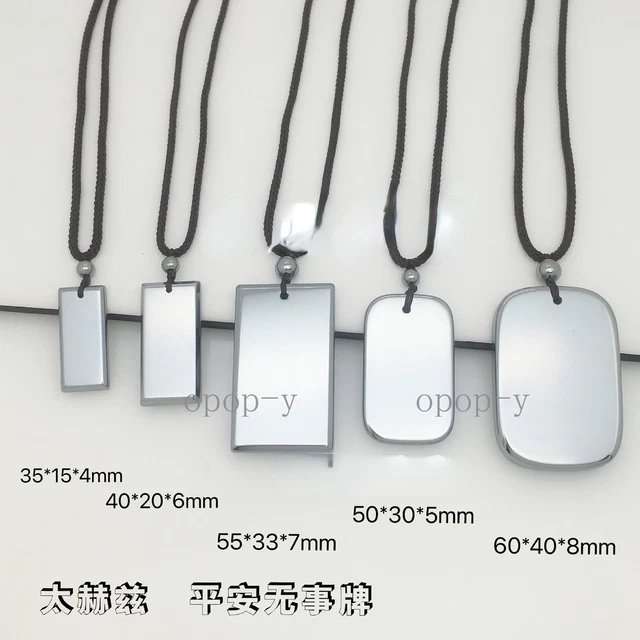 Natural Terahertz Wave Gemstone 无事牌 Amulet Carved Pendant Necklace Healing AAA