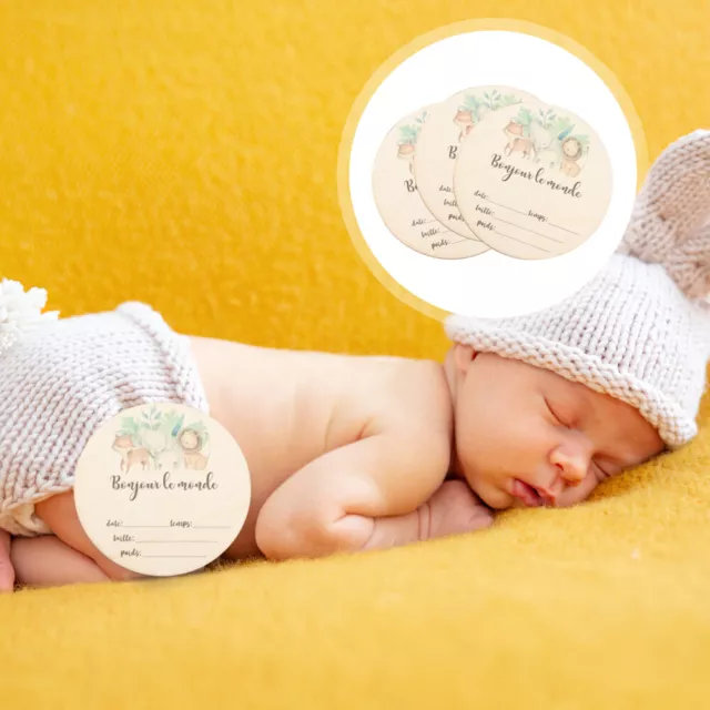 3 piezas de madera anuncio de nacimiento de bebé signo de anuncio de recién nacido