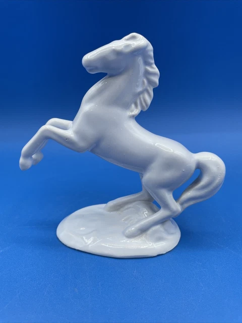 Keramos Austria Porcelain Blanc De Chine Figurine Of A Rearing Horse