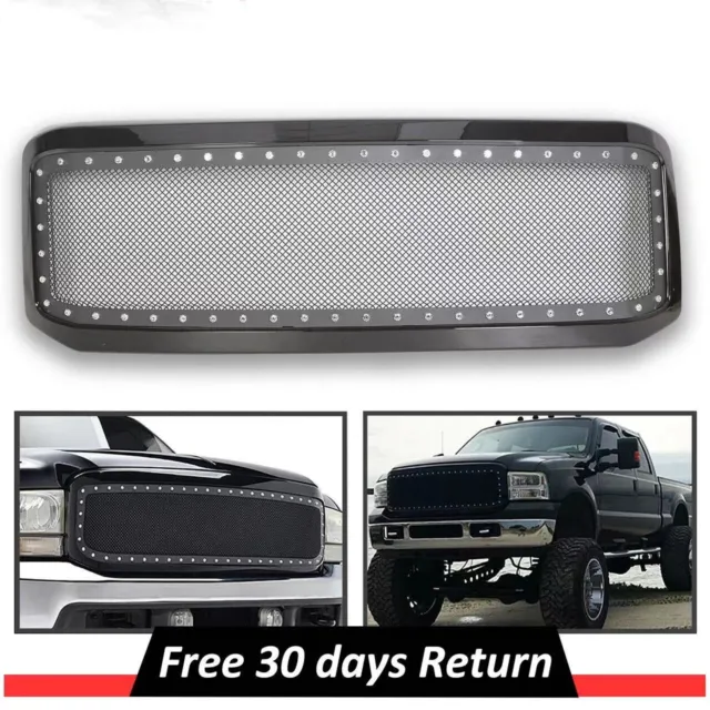 New Rivet Mesh Front Bumper Grille w/ Shell For 05-07 Ford F250 F350 Super Duty