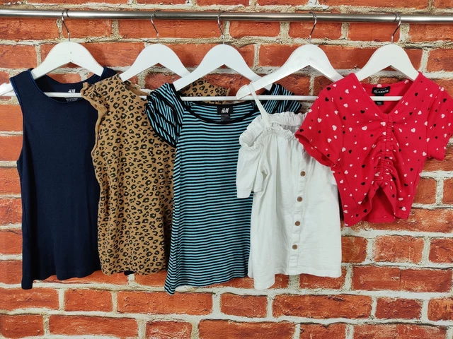 GIRLS BUNDLE AGE 8-9 YEARS NEXT H&M etc TOP T-SHIRT VEST SUMMER LEOPARD 134CM