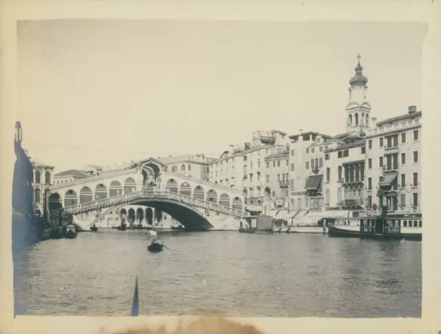 Italie, Venise, Le Grand Canal et le Ponte Rialto, 1909, Vintage silver print vi