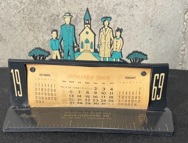 Vintage Advertising Wana Hardware Shipshewana 1969 Standing Calendar Vernon Iowa