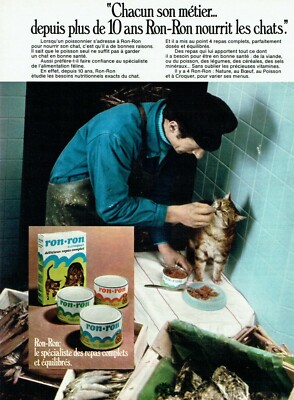 Publicite Ron Ron Pate Boite Bonheur Chat De 1966 French Ad Pub Vintage Food Cat Eur 6 00 Picclick Fr