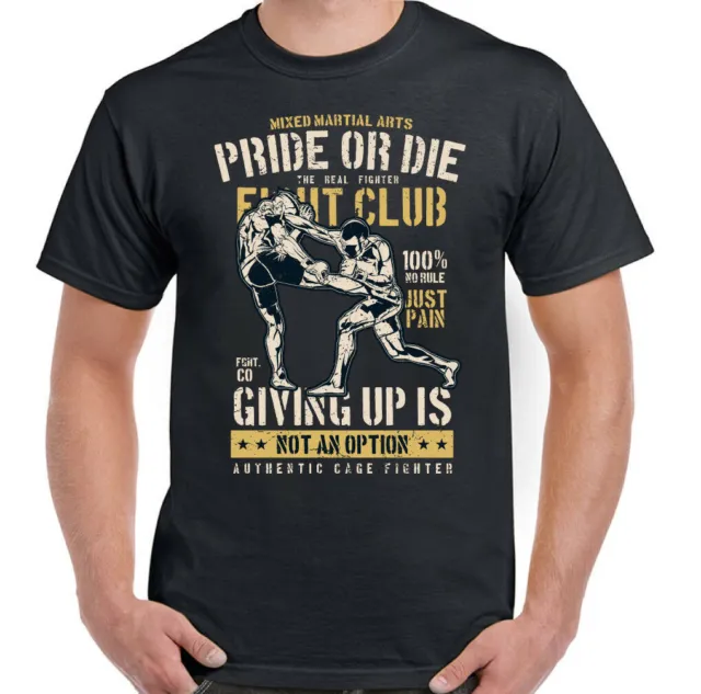 T-shirt Pride or Die da uomo divertente MMA allenamento top boxe Muay Thai UFC Judo