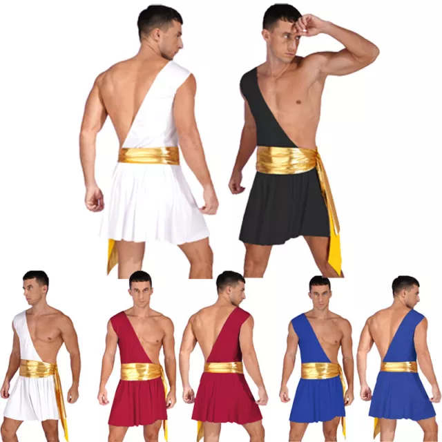 Mens Costume Ancient Dress Fancy Skirt Ruched Outfit Performance Underwear Toga