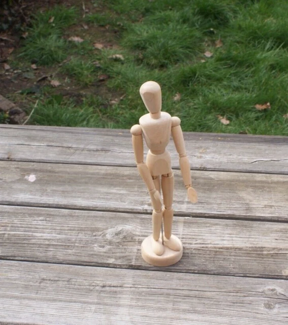 ARTIST WOODEN MANIKIN MANNEQUIN SKETCHING LAY FIGURE DRAWING MODEL AID 12"/ 30cm