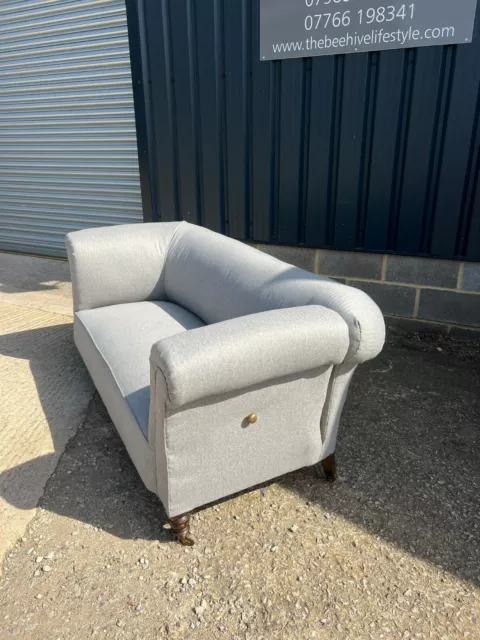 Reupholstered Victorian Chesterfield Drop Arm Sofa 2