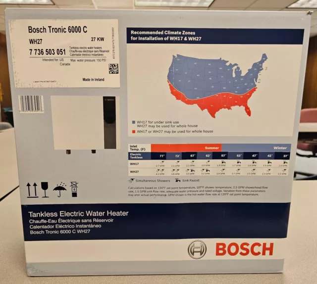 Bosch Tronic 6000C WH27 Electric Tankless Water Heater -Replaces PowerStar AE125 2