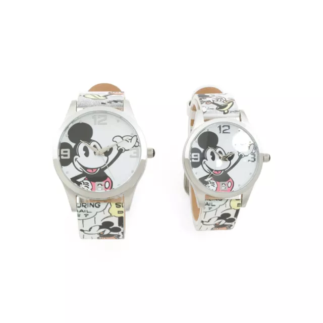 Set Orologio Disney Topolino Suo e Suo con Cinturino in Gomma Bianco