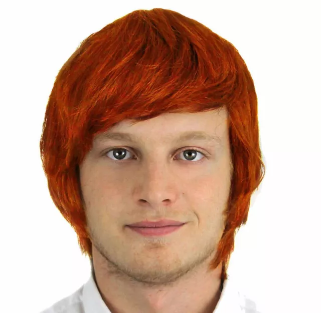 Mens Adults Ginger Wig Boy Band Fancy Dress Accessory Pop Star Film Book