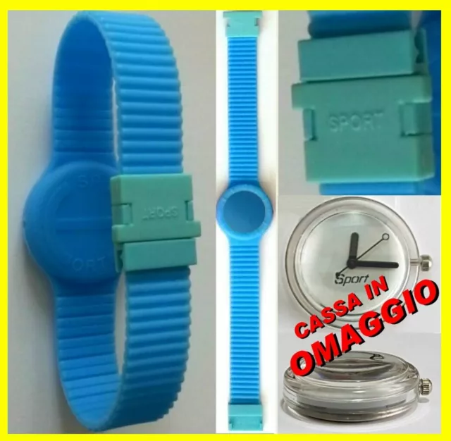 Cinturino in Silicone Sport Unisex COMPATIBILE HIP HOP Orologio Analogico Quarzo