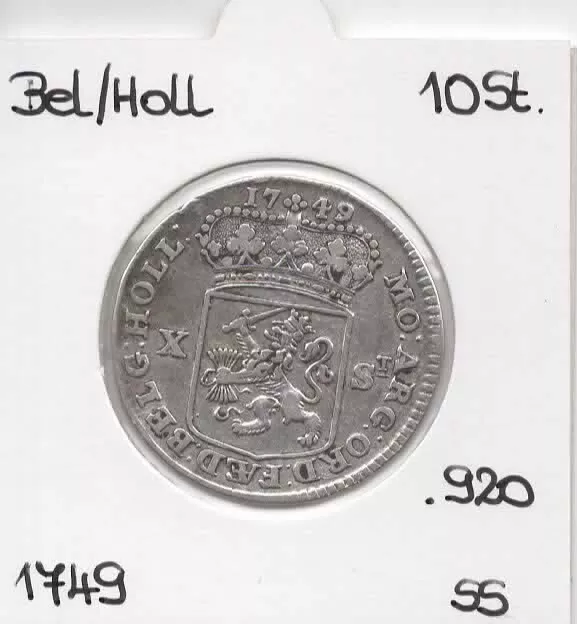 Republik Holland, 10 Stuiver 1749, Silber 920/1000, siehe Fotos