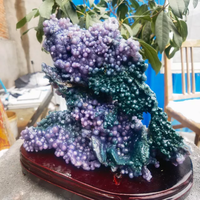 2960g Beautiful Natural Purple Grape Agate Chalcedony Crystal Mineral Specimen.