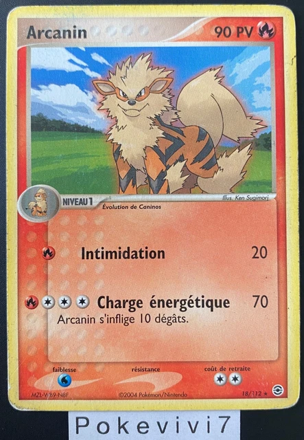 Pokemon Card ARCANINE 18/112 Rare Block EX Red Fire Green Sheet FR USED