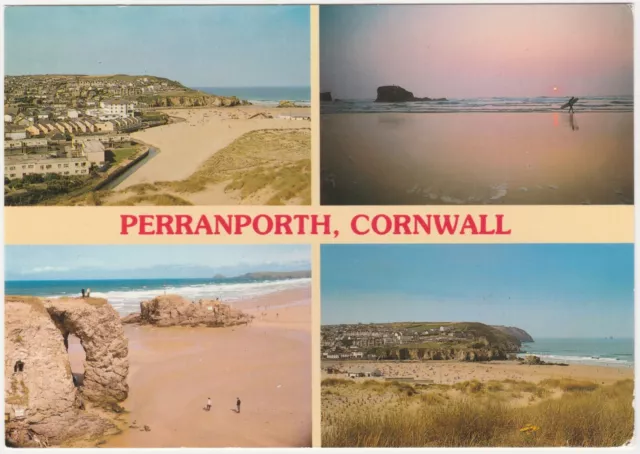 Postcard Perranporth, Cornwall multiview. John Hinde Original. Unposted