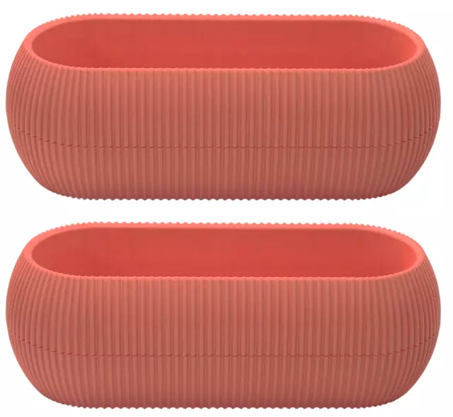 Set 2 Oval Pflanztöpfe Innen Außen 26cm Blumen Pflanzgefäße Mit Wasser Anlage