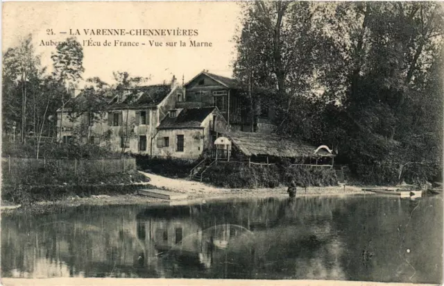 CPA AK VARENNE-CHENNEVIERES Auberge de Écu de France View of the Marne (671831)