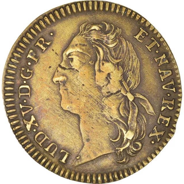 [#973312] France, Jeton, Sacre de Louis XV à Reims, 1723, TTB, Laiton, Feuardent