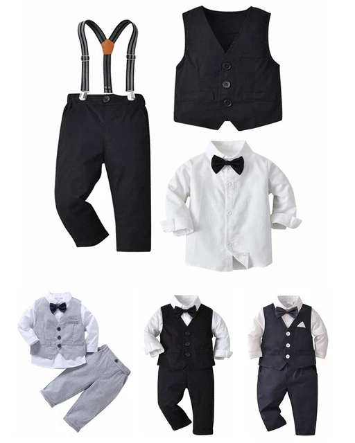 Abito bambino abito formale tuta da gentiluomo gilet smoking pantaloni battesimo