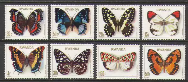 Ruanda 1979 Mariposas/Insectos/Naturaleza/Conservación/Mariposa Juego de 8 V (n22228)