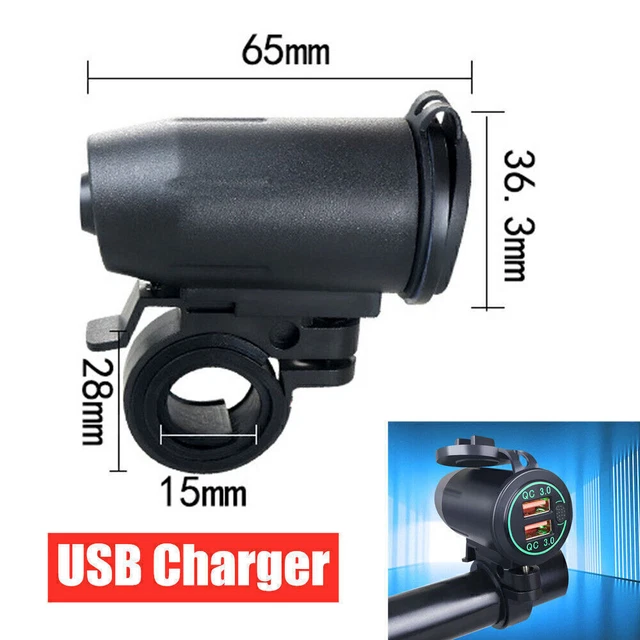 12V-24V Motorcycle Modified Mobile Phone Car Charger Dual USB QC Fast Charging