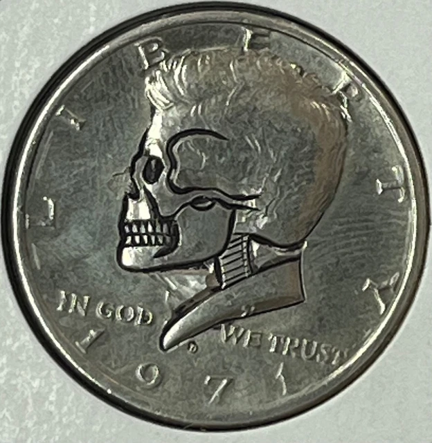 1971 D Hobo Skull Kennedy Half Dollar 04