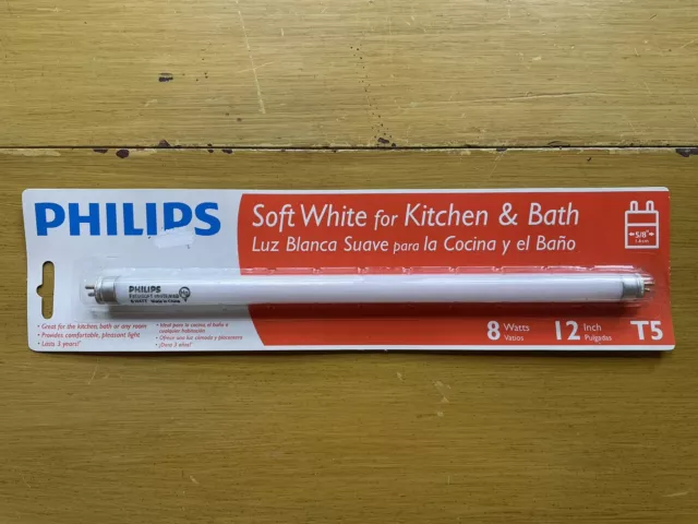 Philips Soft White Fluorescent Bulbs 12” 8 Watt T5 Kitchen & Bath