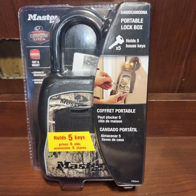 🔥Master Lock Combination Portable Lock Box Holds 5 Keys MOSSY OAK CAMO🔥